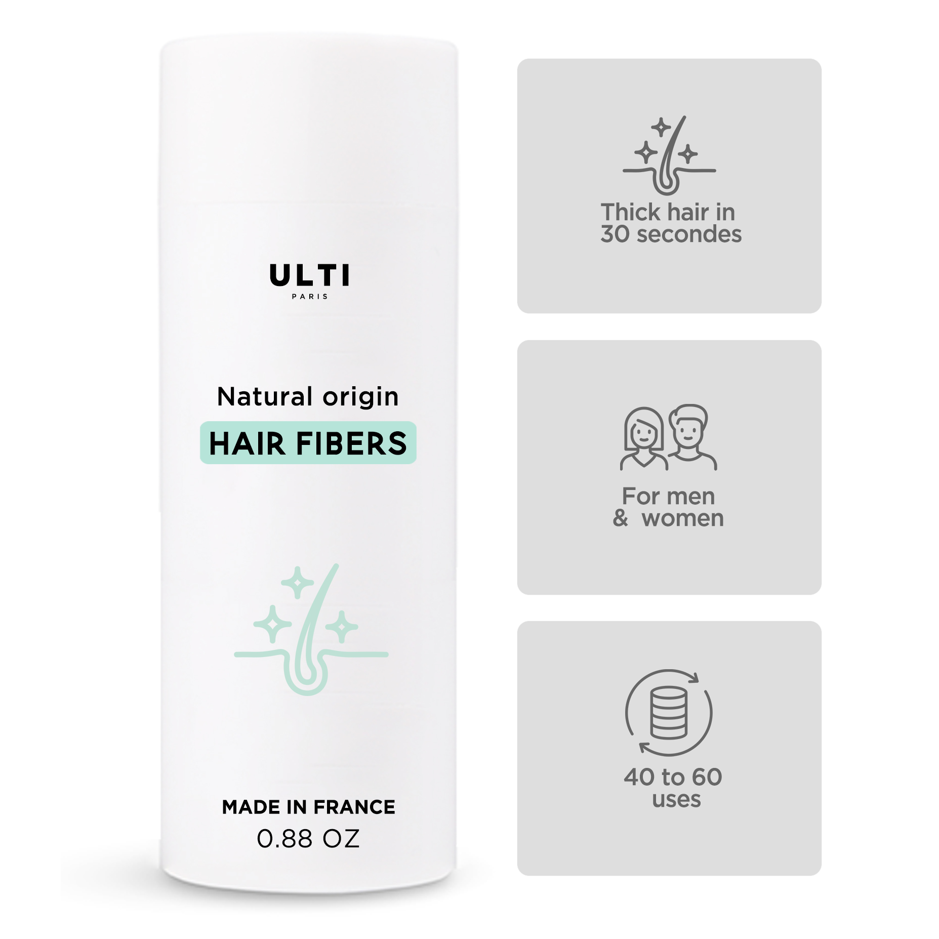 100% Natural hair fibers